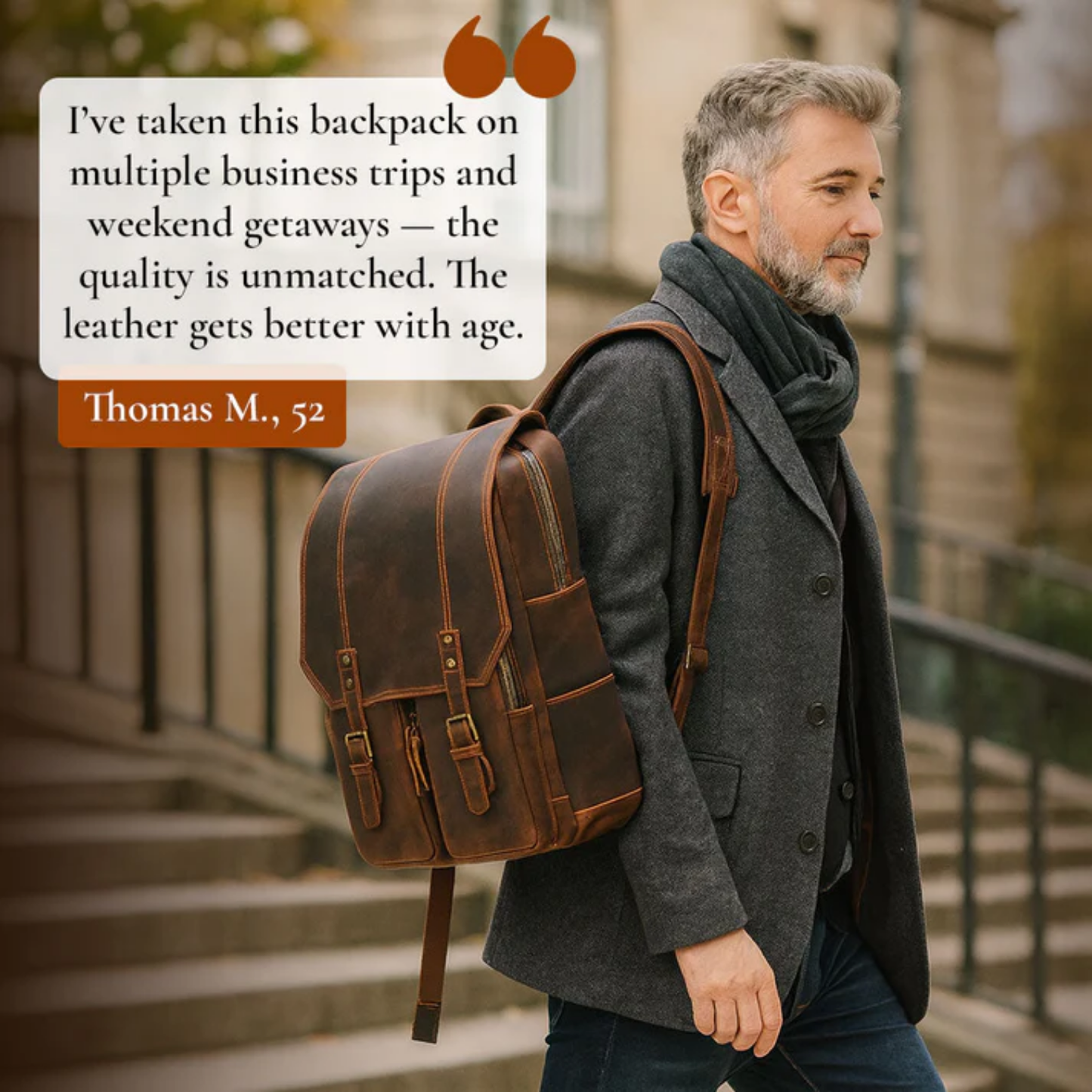 Genuine Leather Travel Backpack – Retro Vintage Rucksack | Robert