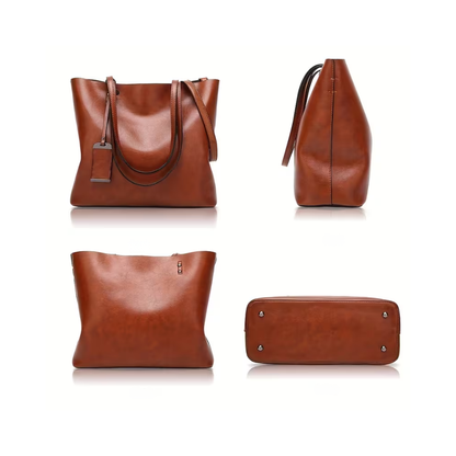 Genuine Leather Laptop Tote Bag for Women – Spacious Hands-Free Work Bag | Mira