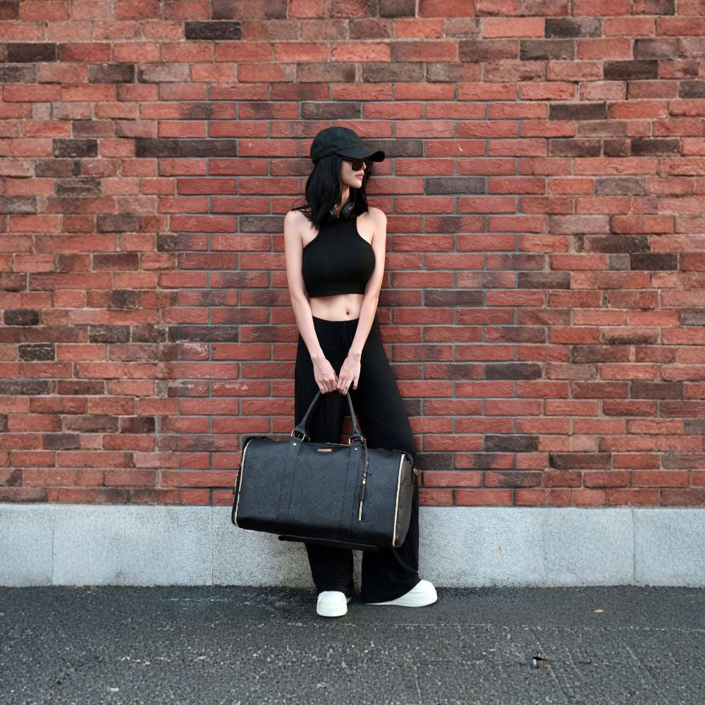 Black cabin bag interior
