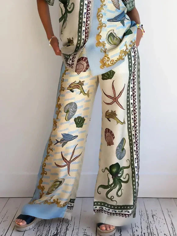 Talia Deep Sea Floral Print Set