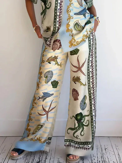 Talia Deep Sea Floral Print Set
