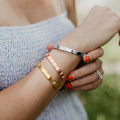 ‘Beautiful Girl You Can Do Hard Things’ Personalised Engraved Bangle