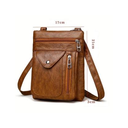Genuine Leather Shoulder Bag for Women – Slim Vintage Handbag | Lina