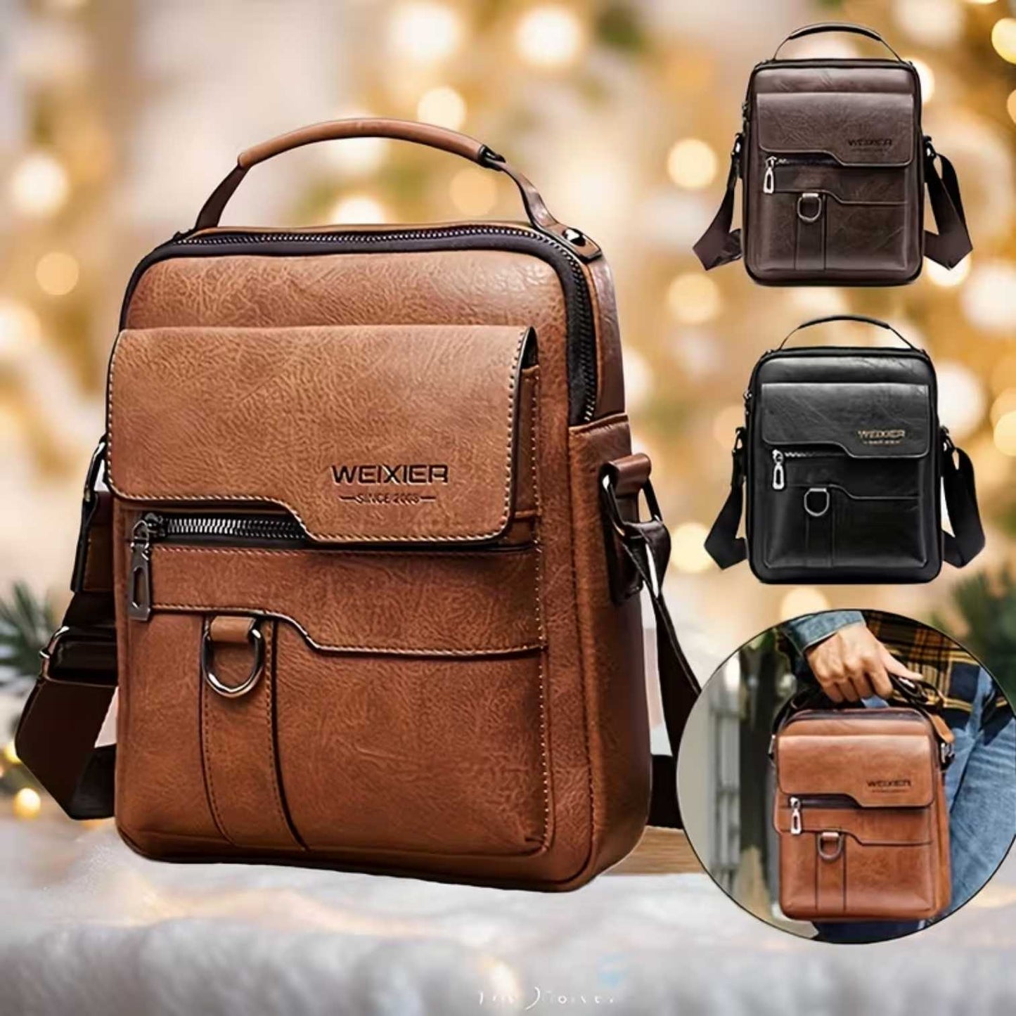 Genuine Leather Shoulder Bag – Sturdy Vintage Crossbody Bag