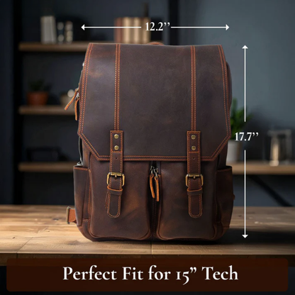 Genuine Leather Travel Backpack – Retro Vintage Rucksack | Robert