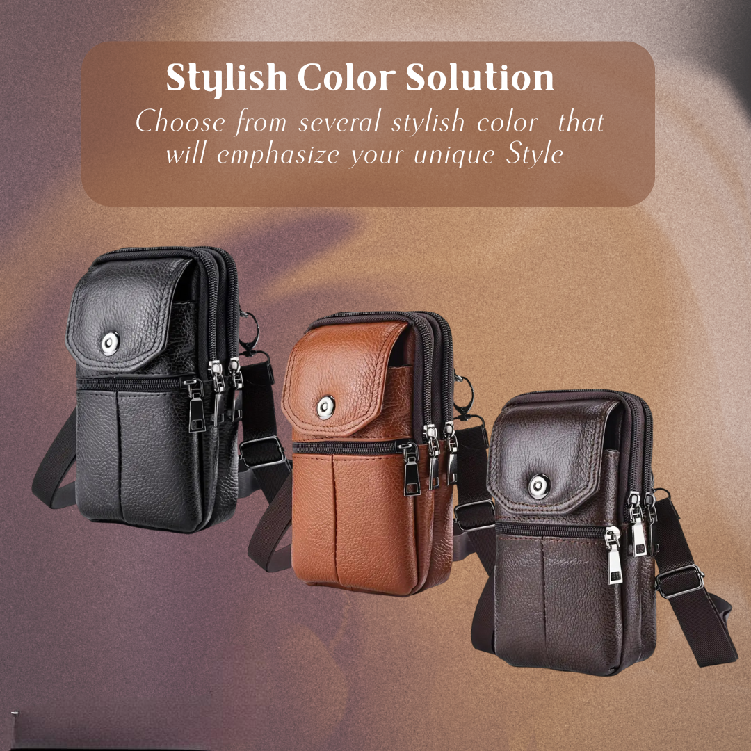 Genuine Leather Shoulder Bag – Compact Travel Crossbody Bag