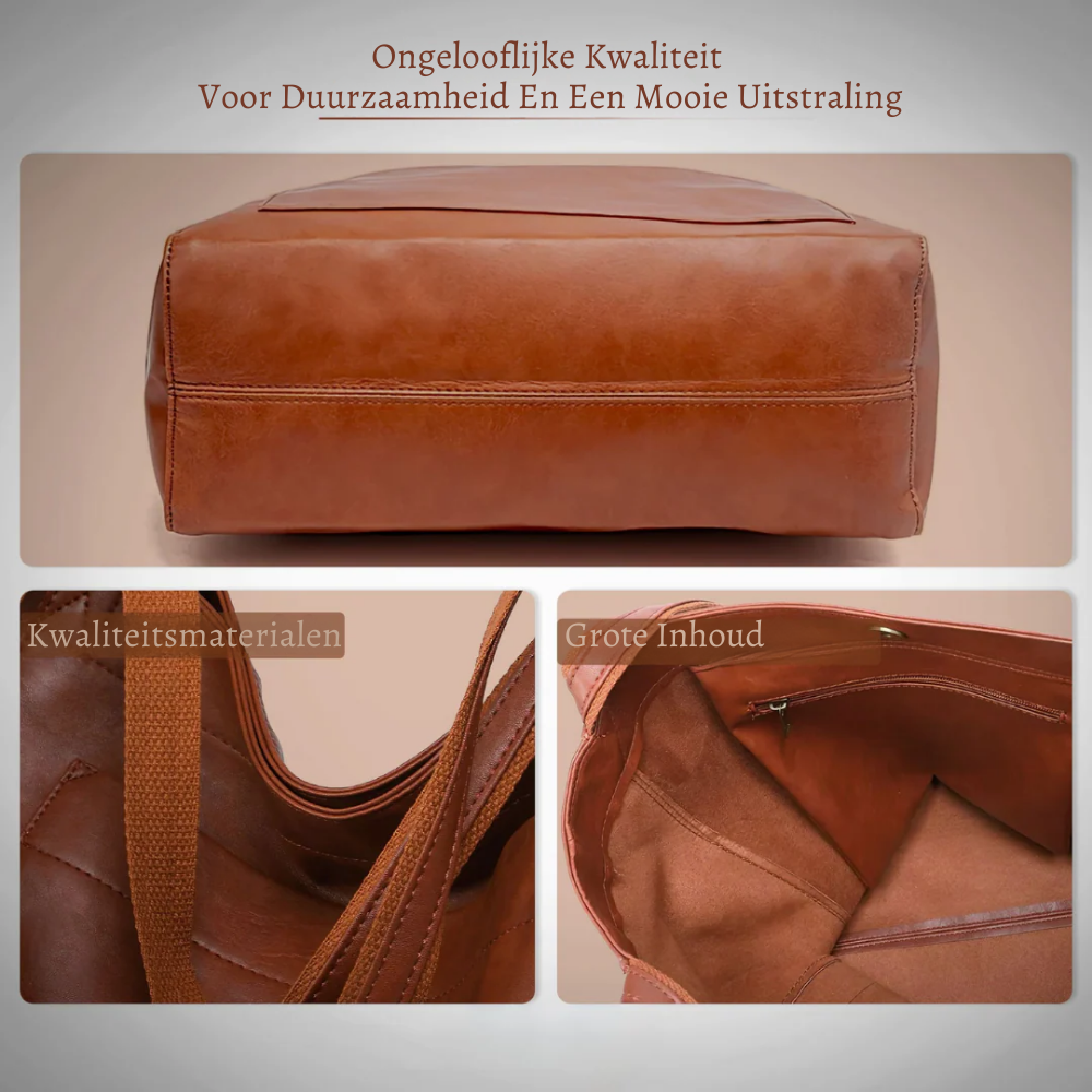 Genuine Leather Shoulder Bag for Women – Spacious Handbag with Compartments | Lorena