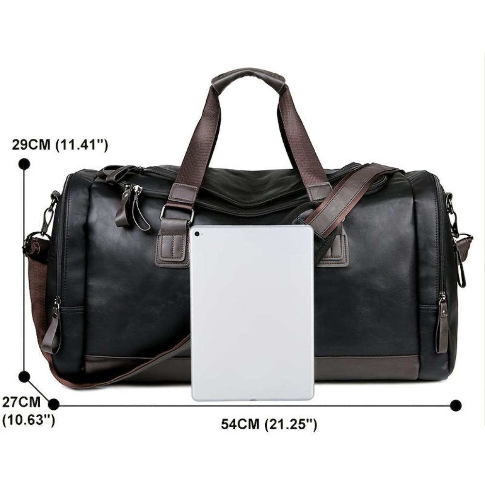 Genuine Leather Travel Duffle Bag – Weekender Holdall