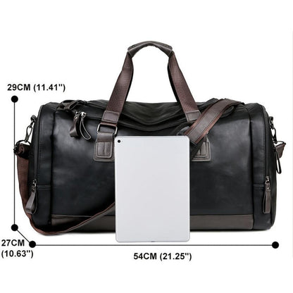 Genuine Leather Travel Duffle Bag – Weekender Holdall