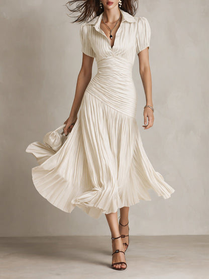 Striped Satin Midi Dress | Adriana