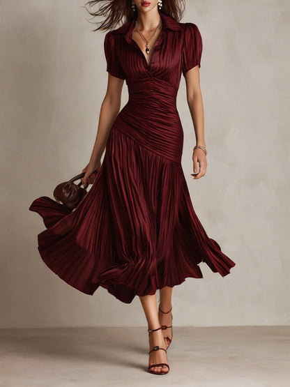 Striped Satin Midi Dress | Adriana