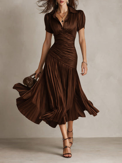 Striped Satin Midi Dress | Adriana