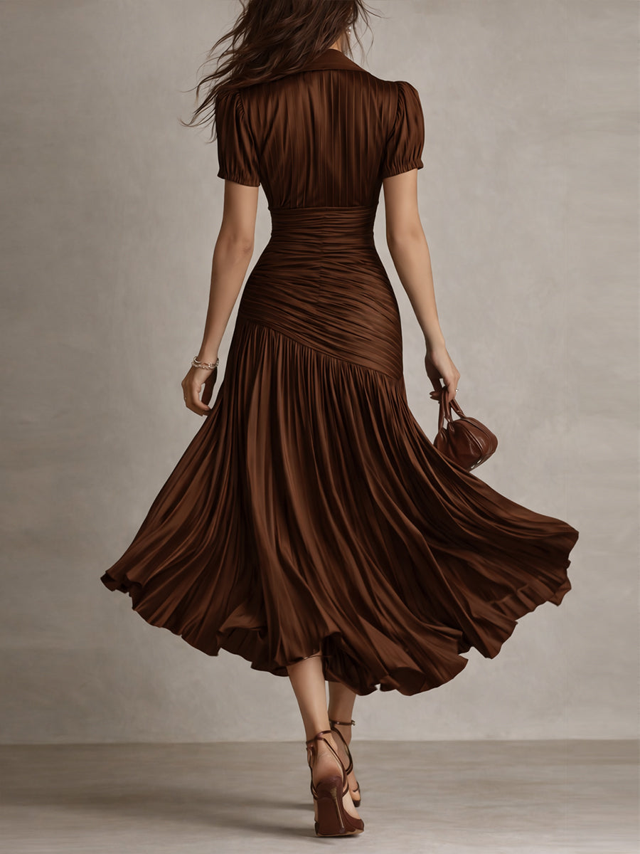 Striped Satin Midi Dress | Adriana
