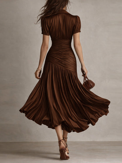 Striped Satin Midi Dress | Adriana
