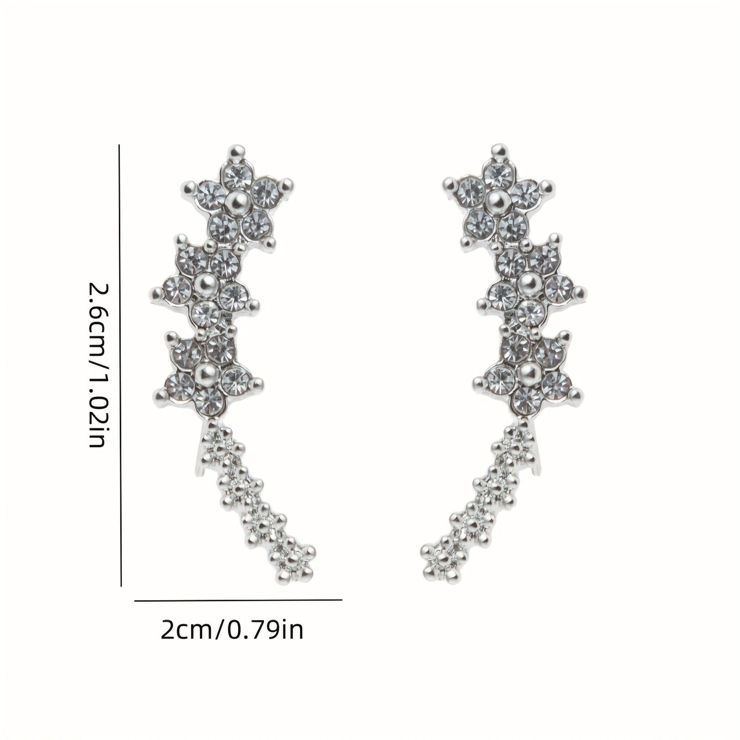 Timeless Floral Ear Climbers – Rose Gold, Silver or Gold