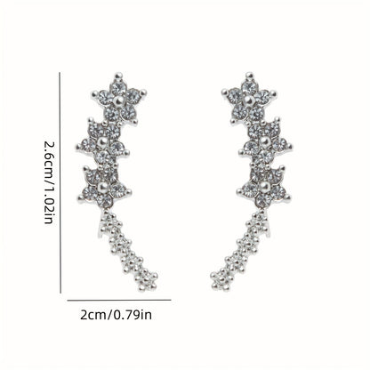 Timeless Floral Ear Climbers – Rose Gold, Silver or Gold