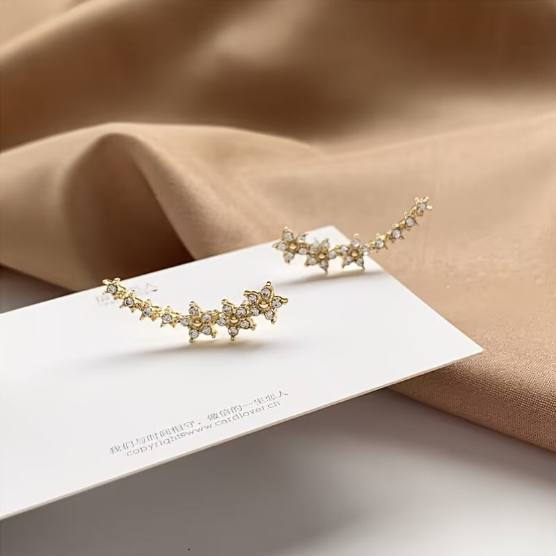Timeless Floral Ear Climbers – Rose Gold, Silver or Gold