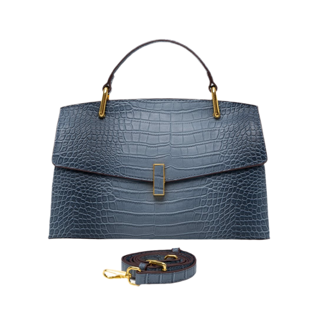 Croc-Effect Vegan Leather Tote Bag for Women – Medium Handbag | Elisa
