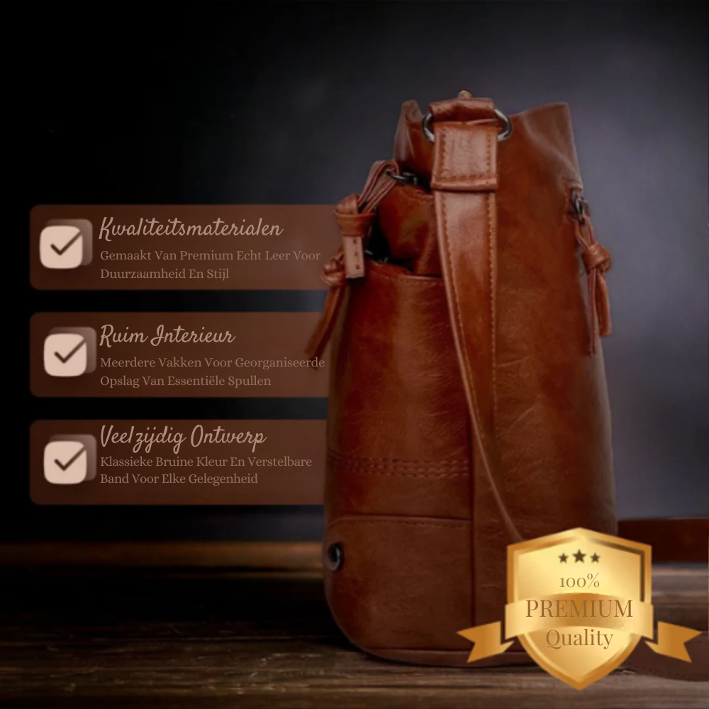 Genuine Leather Shoulder Bag for Women – Simple Everyday Handbag | Alina