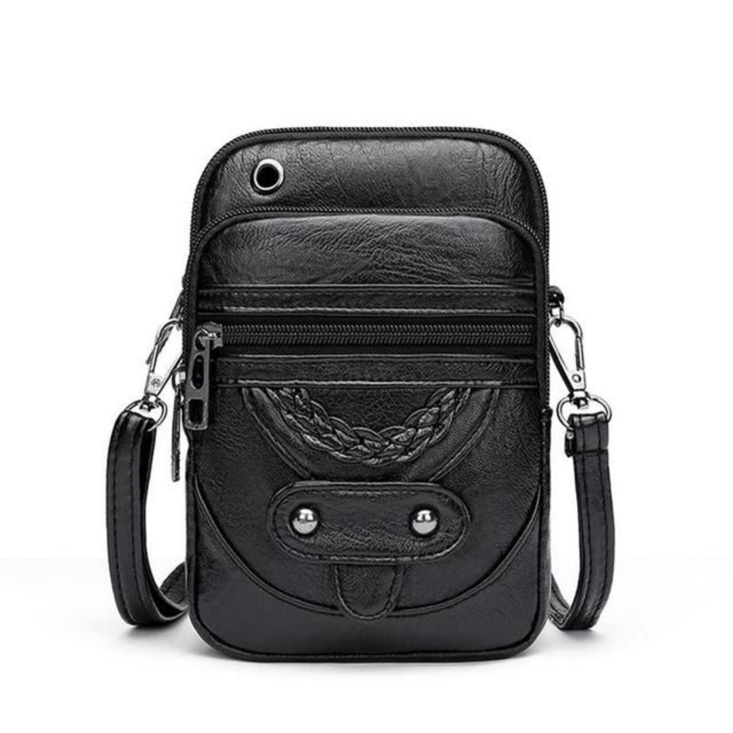 Genuine Leather Shoulder Bag for Women – Compact Vintage Crossbody Bag