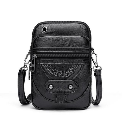 Genuine Leather Shoulder Bag for Women – Compact Vintage Crossbody Bag