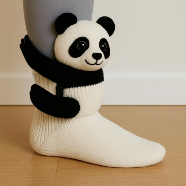 Fun 3D Animal Cosy Socks – Non-Slip Sole, One Size