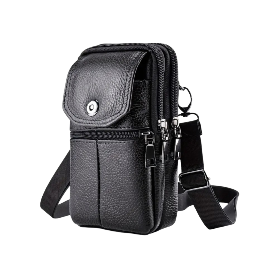 Genuine Leather Shoulder Bag – Compact Travel Crossbody Bag