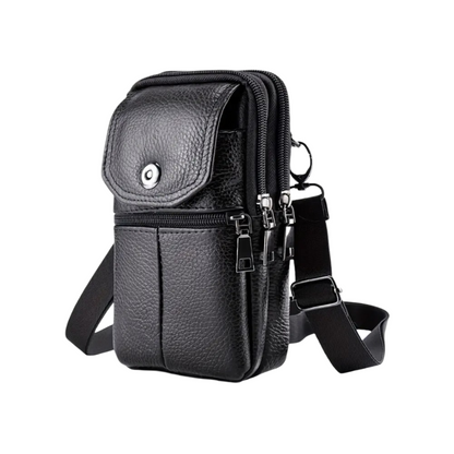 Genuine Leather Shoulder Bag – Compact Travel Crossbody Bag