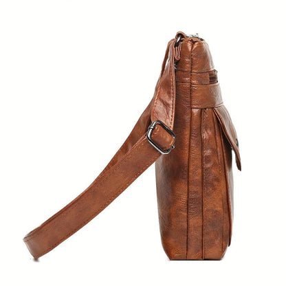 Genuine Leather Shoulder Bag for Women – Slim Vintage Handbag | Lina