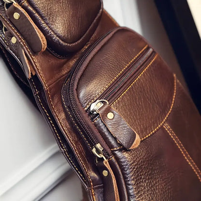 Genuine Leather Shoulder Bag for Men – Compact Vintage Crossbody Bag | Zachary