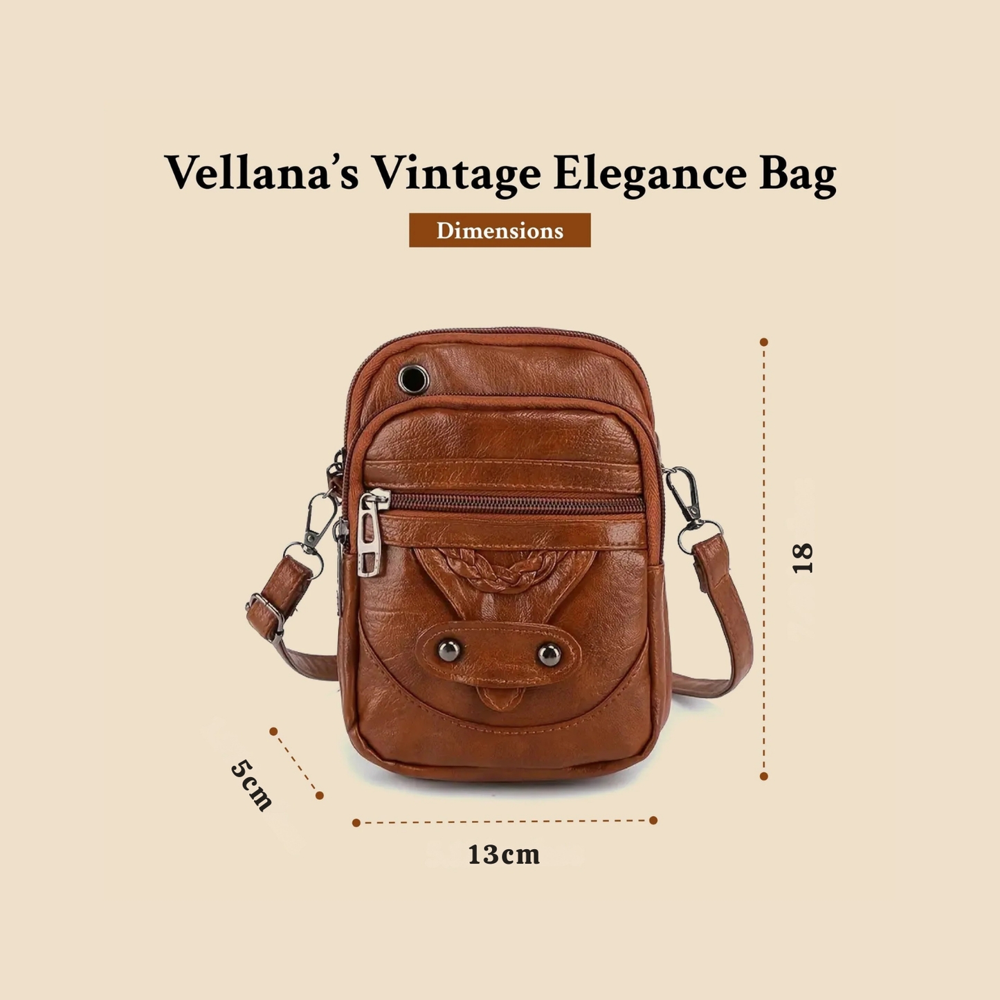 Genuine Leather Shoulder Bag for Women – Compact Vintage Crossbody Bag
