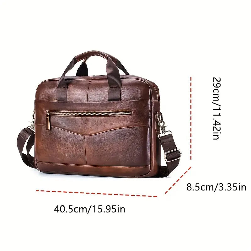 Genuine Leather Crossbody Shoulder Bag – Vintage Messenger Bag