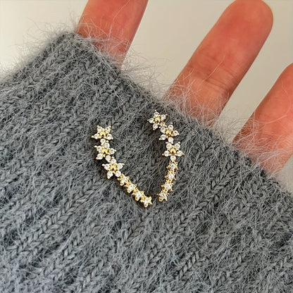 Timeless Floral Ear Climbers – Rose Gold, Silver or Gold