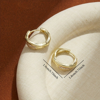 Korean Link Drop Earrings – 18K Gold Vermeil with Zircon