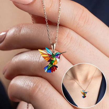 Hummingbird Pendant Necklace with Matching Earrings – Gift Set