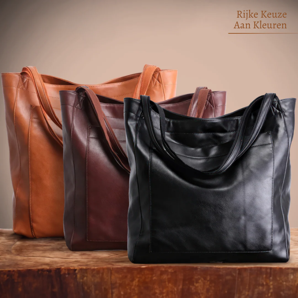 Genuine Leather Shoulder Bag for Women – Spacious Handbag with Compartments | Lorena