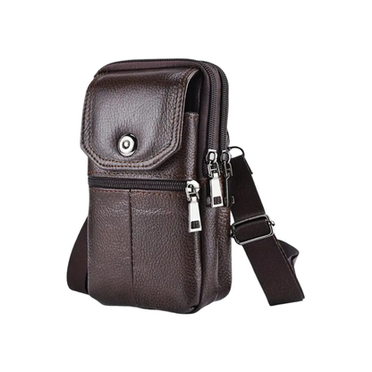 Genuine Leather Shoulder Bag – Compact Travel Crossbody Bag