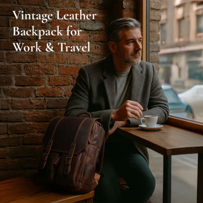 Genuine Leather Travel Backpack – Retro Vintage Rucksack | Robert