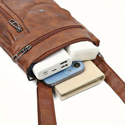 Genuine Leather Shoulder Bag for Women – Slim Vintage Handbag | Lina