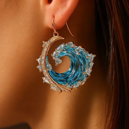 Ocean's Oath Earrings – Blue Crystal Drops in Gold or Silver