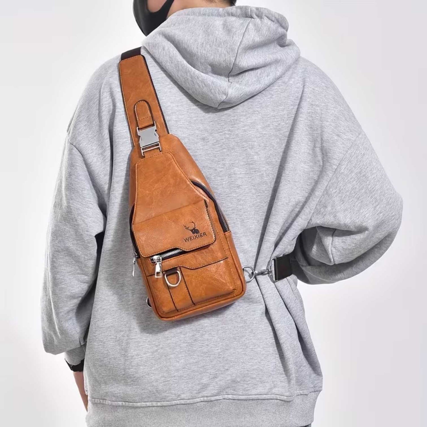 Genuine Leather Shoulder Bag for Men – Durable Everyday Crossbody Bag | Lars