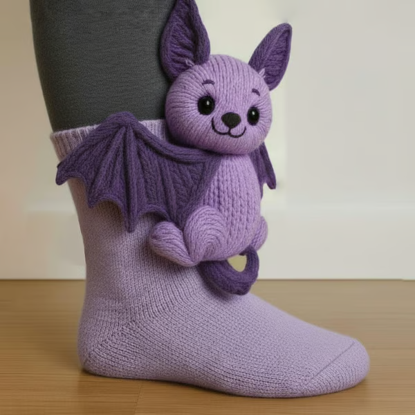 Fun 3D Animal Cosy Socks – Non-Slip Sole, One Size