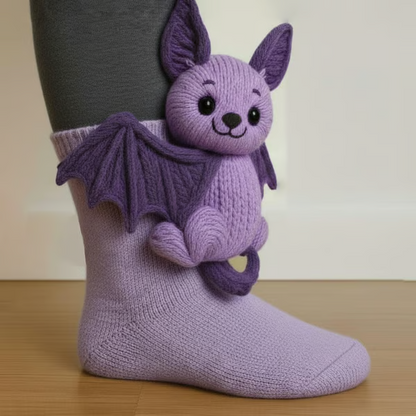 Fun 3D Animal Cosy Socks – Non-Slip Sole, One Size