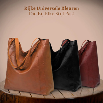 Genuine Leather Shoulder Bag for Women – Spacious Handbag with Compartments | Lorena