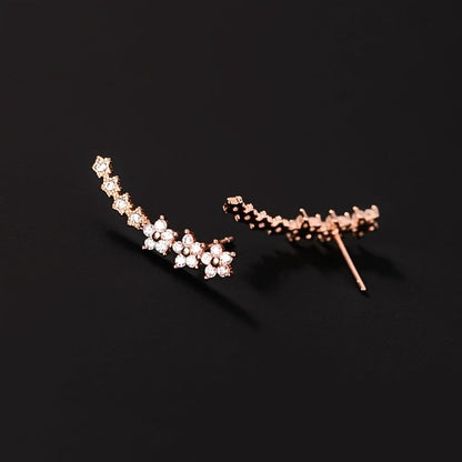 Timeless Floral Ear Climbers – Rose Gold, Silver or Gold
