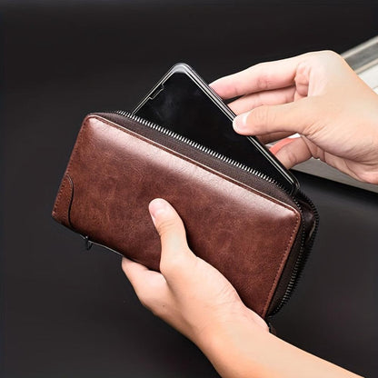 Genuine Leather Clutch Wallet – RFID Travel Purse
