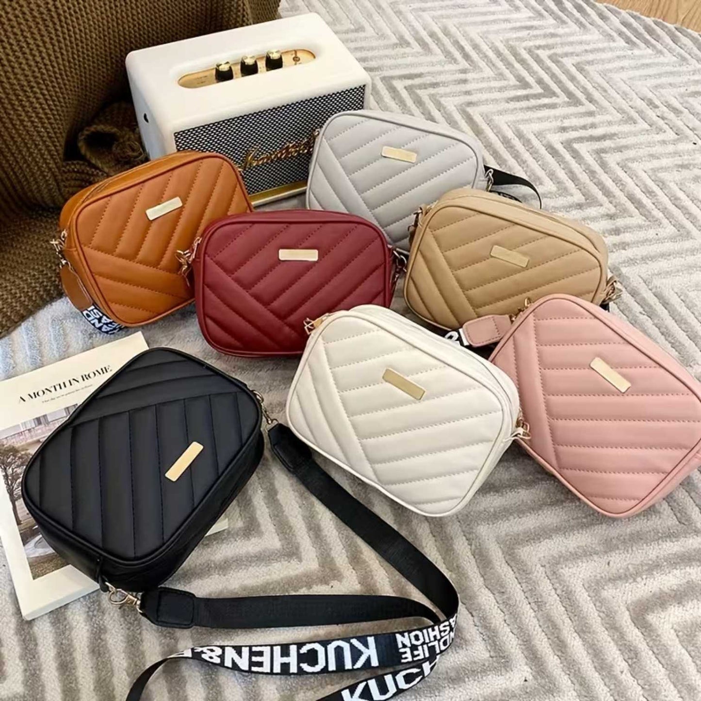Crossbody Camera Bag for Women – Compact Square Shoulder Bag