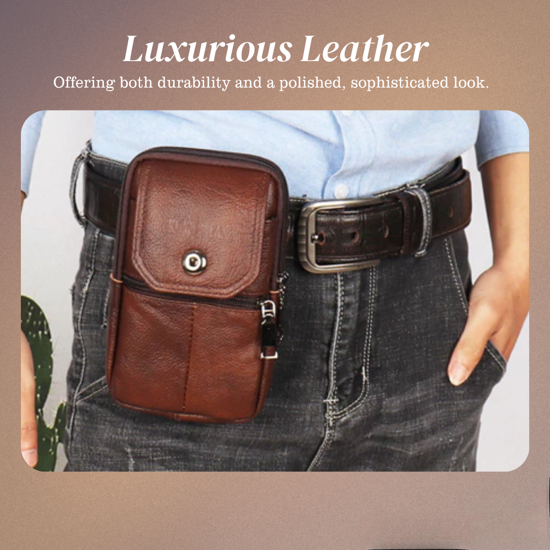 Genuine Leather Shoulder Bag – Compact Travel Crossbody Bag