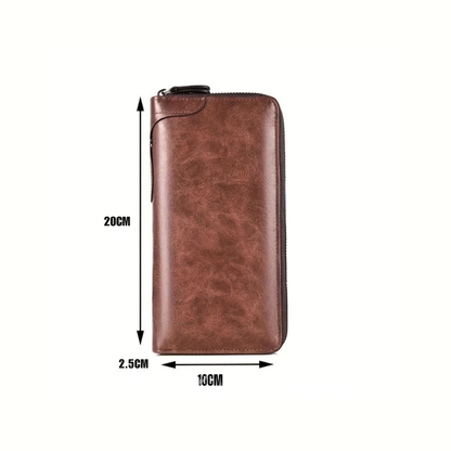 Genuine Leather Clutch Wallet – RFID Travel Purse