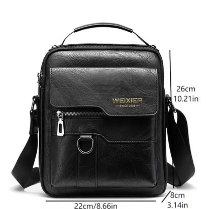 Genuine Leather Shoulder Bag – Sturdy Vintage Crossbody Bag